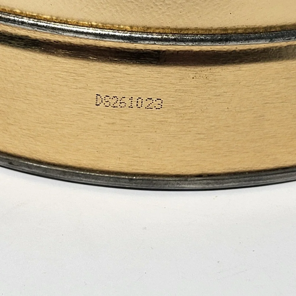 Gold Metal My Favorite Things Round Storage Tin Embossed Keepsake Box 7.25 Inch*